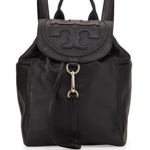 NWT Tory Burch T All-t Black Leather Backpack